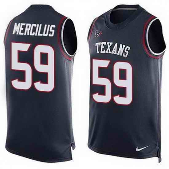 Nike Texans #59 Whitney Mercilus Navy Blue Team Color Mens Stitched NFL Limited Tank To